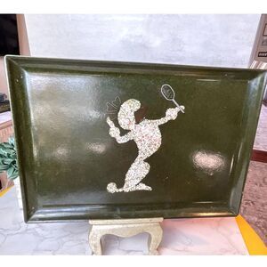 Couroc Poodle serving Tray MCM RARE color combination must see